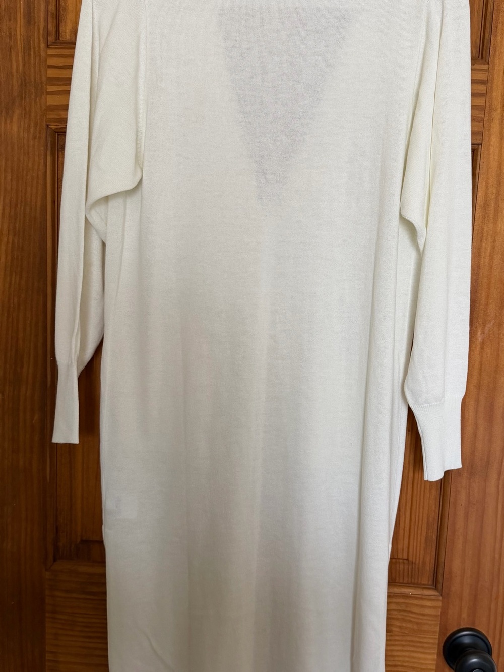 Uniqlo UV Cut Slit Cream Knit Long Cardigan - Picture 4 of 9